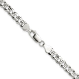 925 White Gold 5.9 mm Curb Chain Necklace, Polished alternate angle