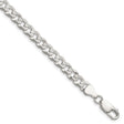 925 White Gold 5.9 mm Curb Chain Bracelet, Polished shown for scale