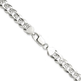 925 White Gold 8.25 mm Curb Chain Necklace, Polished alternate angle