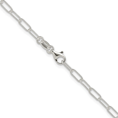 925 White Gold 2.9 mm Paperclip Chain Necklace, Polished alternate angle