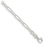 925 White Gold 2.9 mm Paperclip Chain Necklace, Polished detail view