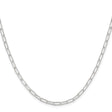 925 White Gold 2.9 mm Paperclip Chain Necklace, Polished