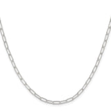 925 White Gold 2.9 mm Paperclip Chain Necklace, Polished