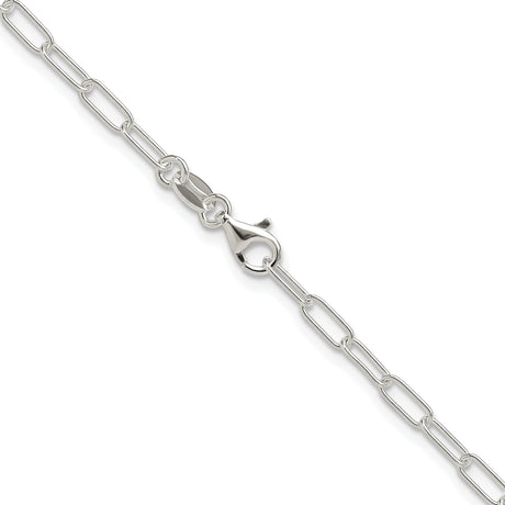 925 White Gold 2.9 mm Paperclip Chain Necklace, Polished alternate angle