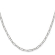 925 White Gold 3.1 mm Paperclip Chain Necklace, Polished