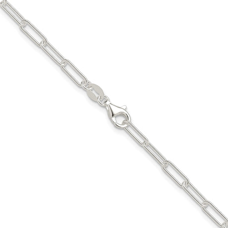 925 White Gold 3.1 mm Paperclip Chain Necklace, Polished alternate angle