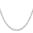 925 White Gold 3.5 mm Paperclip Chain Necklace, Polished