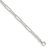 925 White Gold 3.5 mm Paperclip Chain Bracelet, Polished shown for scale