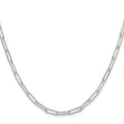 925 White Gold 3.5 mm Paperclip Chain Necklace, Polished