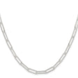 925 White Gold 4.5 mm Paperclip Chain Necklace, Polished