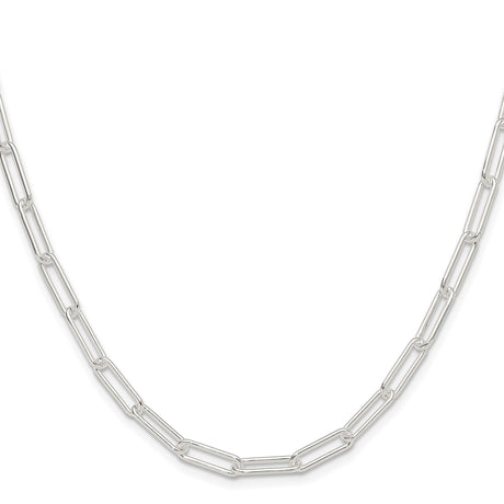 925 White Gold 4.5 mm Paperclip Chain Necklace, Polished