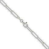 925 White Gold 4.5 mm Paperclip Chain Necklace, Polished alternate angle