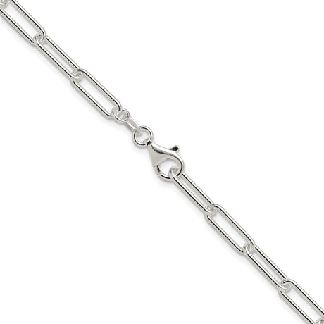 925 White Gold 4.5 mm Paperclip Chain Necklace, Polished alternate angle