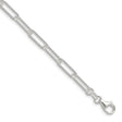 925 White Gold 4.5 mm Paperclip Chain Bracelet, Polished shown for scale