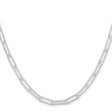 925 White Gold 4.5 mm Paperclip Chain Necklace, Polished