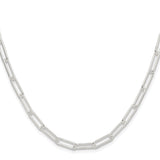 925 White Gold 4.5 mm Paperclip Chain Necklace, Polished