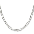 925 White Gold 5.5 mm Paperclip Chain Necklace, Polished