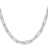 925 White Gold 5.5 mm Paperclip Chain Necklace, Polished