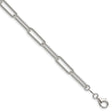 925 White Gold 5.5 mm Paperclip Chain Bracelet, Polished shown for scale