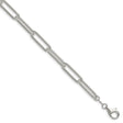 925 White Gold 6.5 mm Paperclip Chain Bracelet, Polished shown for scale