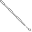 925 White Gold 6.5 mm Paperclip Chain Bracelet, Polished shown for scale