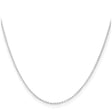 925 White Gold 1 mm Curb Chain Necklace, Polished