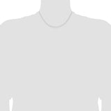925 White Gold 1 mm Curb Chain Necklace, Polished alternate angle