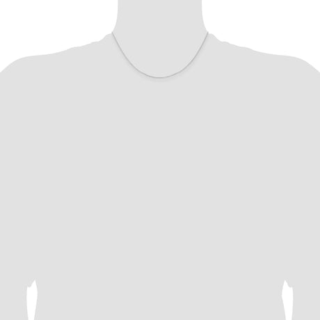 925 White Gold 1 mm Curb Chain Necklace, Polished alternate angle