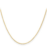 925 White Gold 1 mm Curb Chain Necklace, Polished