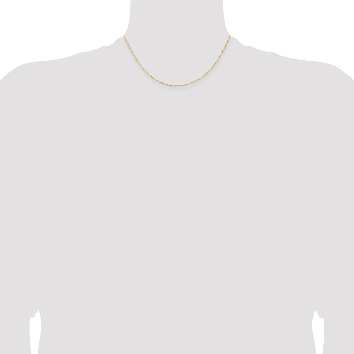 925 White Gold 1 mm Curb Chain Necklace, Polished alternate angle