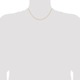 925 White Gold 1 mm Curb Chain Necklace, Polished alternate angle