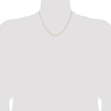 925 White Gold 1 mm Curb Chain Necklace, Polished detail view