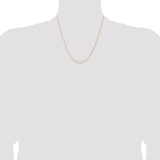 925 White Gold 1 mm Curb Chain Necklace, Polished detail view
