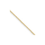 925 White Gold 1 mm Curb Chain Necklace, Polished detail view