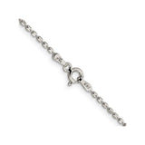 925 White Gold 1.5 mm Polished Chain Necklace, Solid alternate angle