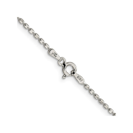 925 White Gold 1.5 mm Polished Chain Necklace, Solid alternate angle