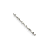925 White Gold 1.5 mm Polished Chain Necklace, Solid detail view