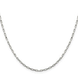 925 White Gold 1.65 mm Box Chain Necklace, Polished