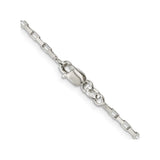 925 White Gold 1.65 mm Box Chain Necklace, Polished alternate angle