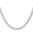 925 White Gold 5.75 mm Curb Chain Necklace, Polished