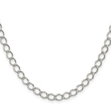 925 White Gold 5.75 mm Curb Chain Necklace, Polished