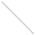 925 White Gold 5.75 mm Curb Chain Bracelet, Polished