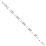 925 White Gold 5.75 mm Curb Chain Bracelet, Polished