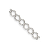 925 White Gold 5.75 mm Curb Chain Necklace, Polished detail view