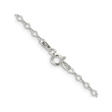 925 White Gold 2.25 mm Polished Chain Necklace, Solid alternate angle