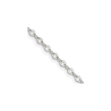925 White Gold 2.25 mm Polished Chain Necklace, Solid detail view