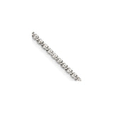 925 White Gold 2 mm Polished Chain Necklace, Solid detail view