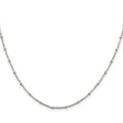 925 White Gold 1.25 mm Polished Chain Necklace, Solid