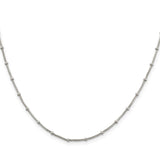 925 White Gold 1.25 mm Polished Chain Necklace, Solid