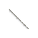 925 White Gold 1.25 mm Polished Chain Necklace, Solid detail view